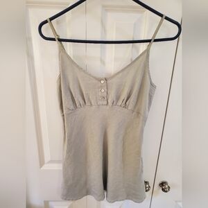 Bella notte tank linen with adjustable straps mineral XS